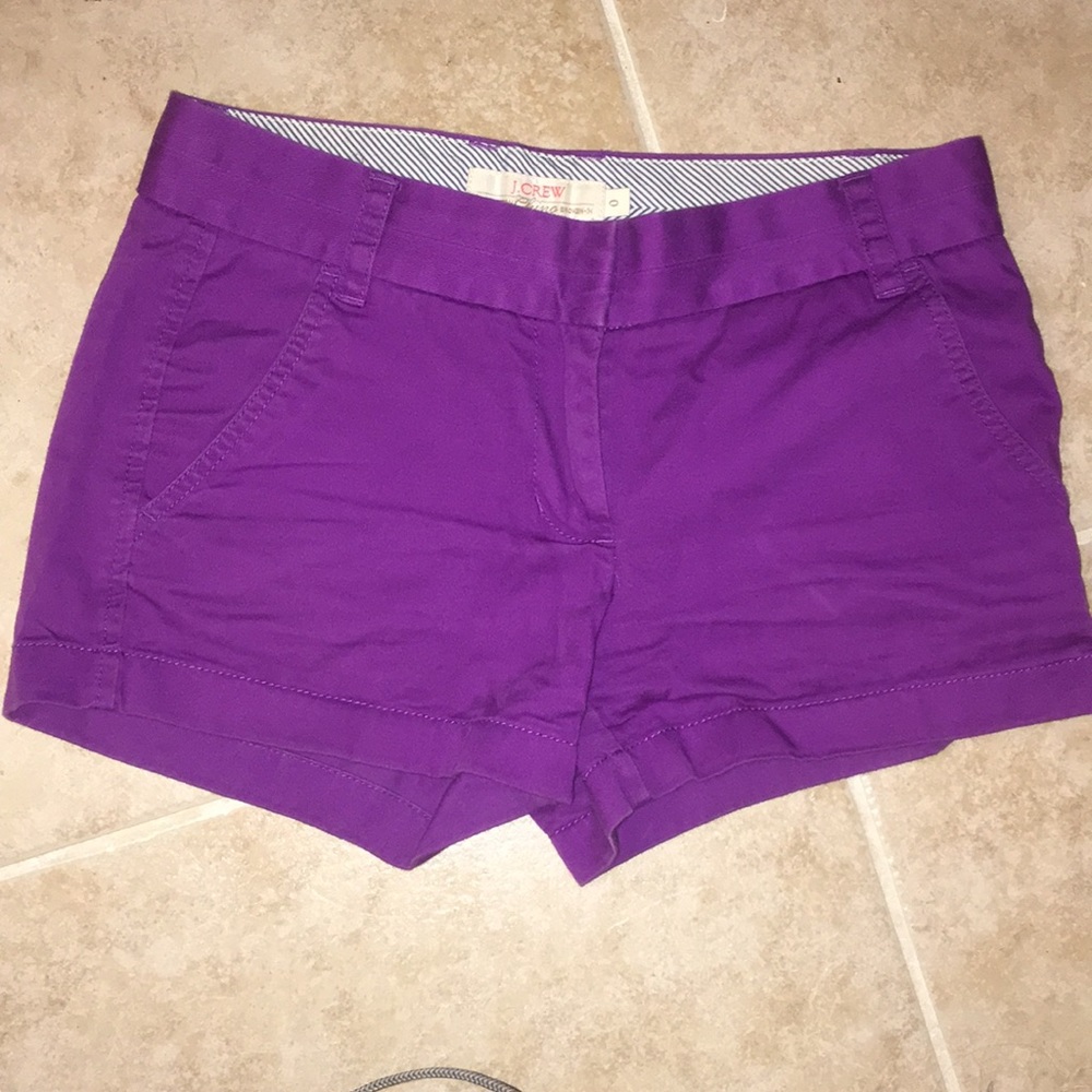 J Crew purple chino shorts